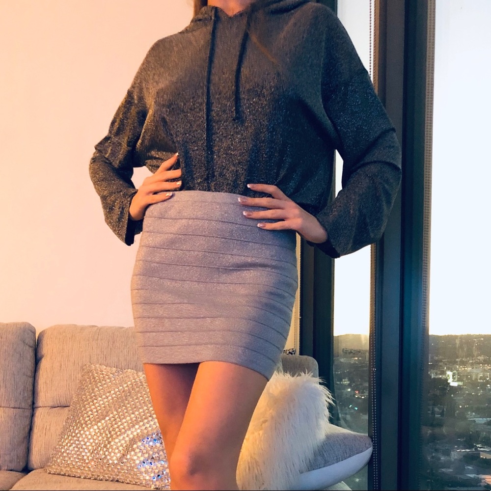 Silver sparkly skirt